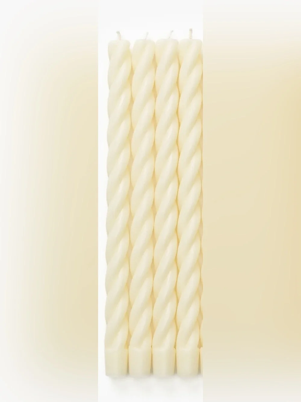 McGee & Co Classic Ivory Twisted Twisted Taper Candles - Set of 4, 10”, LIKE NEW
